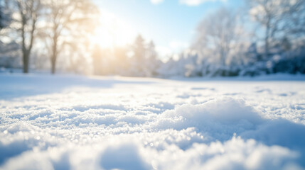 Serene Winter Snowscape Under Sunlight