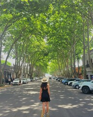 woman walking in the street