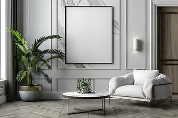 Minimalist Modern Living Room with Neutral Tones