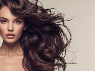 Fototapeta premium Woman with beautiful hairstyle- hair model photography