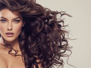 Fototapeta premium Woman with beautiful hairstyle- hair model photography