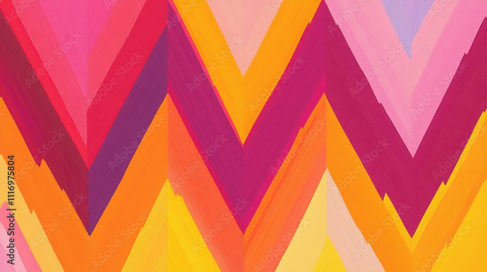 Poster abstract warm color chevron pattern design