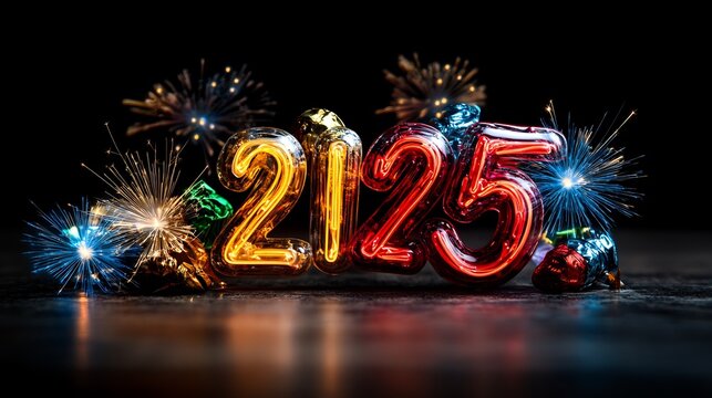 Illuminated 2125 New Year's Eve celebration.