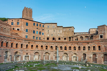 Trajan's Market, a complex of ruins at Via dei Fori Imperiali, example of Ancient Roman...