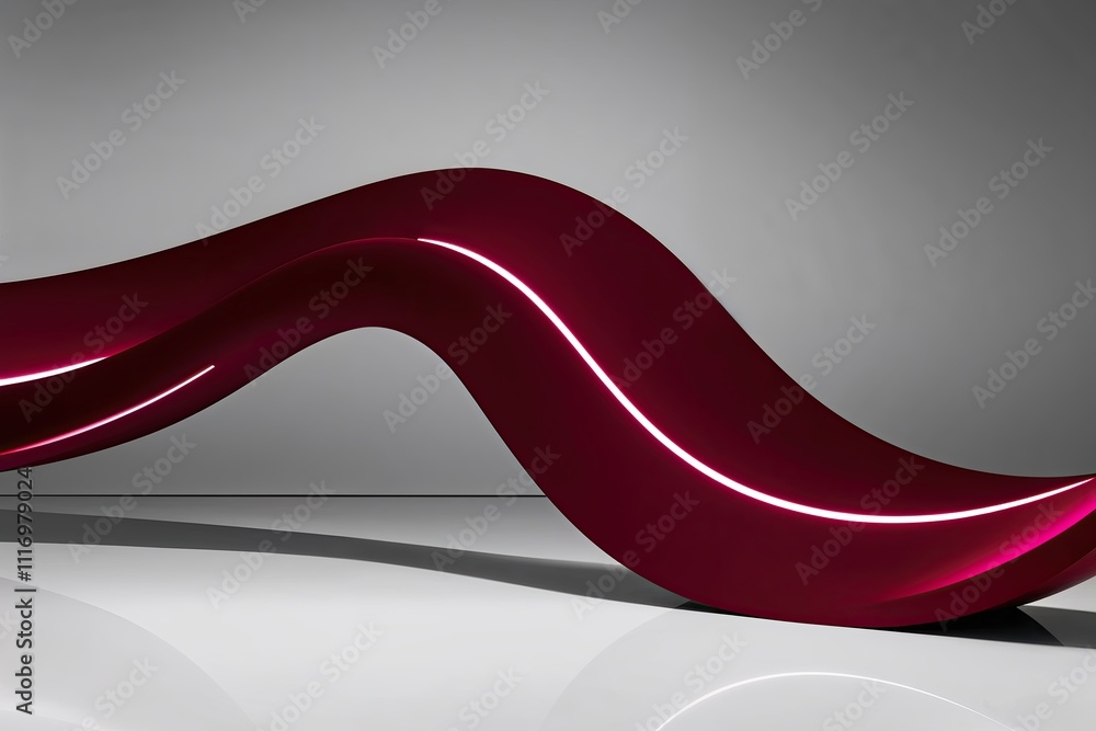 Poster bold luxurious ruby curve accentuated on a minimal background
