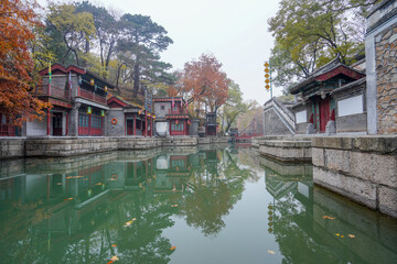Obraz premium Scenery of Suzhou Street, Summer Palace, Beijing.