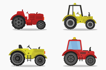 Fototapeta premium Illustrated Tractors