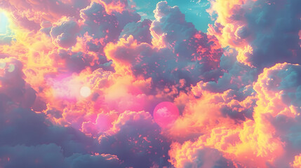 colorful clouds cinematic style