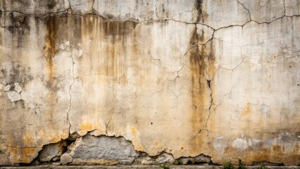 Fototapeta premium Weathered and cracked old concrete wall , aged, texture, background, urban, vintage, architecture, decay, grunge, rough