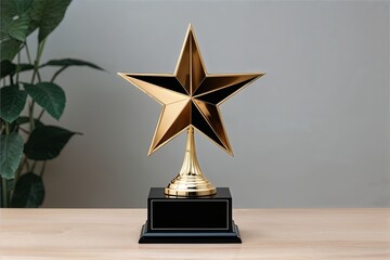 Stunning Trophy Design Featuring a Shining Star for Awards and Recognition