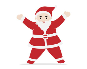 Cute Santa Claus with Hands Up Illustration