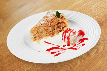 Single Slice of tasty sweet Pie Dessert