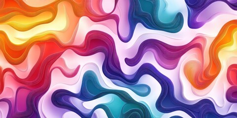 Fototapeta premium Abstract Colorful Line Doodle Pattern for Children Fun Design Vibrant Art Background