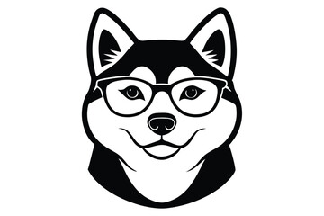 Obraz premium shiba-inu, wear glass