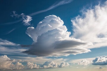 Stunning Aerial View of White Clouds in a Bright Blue Sky
