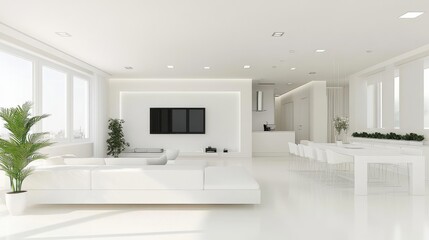 [Modern Living Room Interior Design] Modern Luxe Living Room with Polished Wood Floors & Floor-to-Ciling Windows