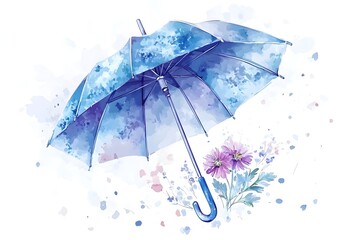 Set of Hand drawn watercolor illustration Red Apple Flowers. Vector, Isolated on white background. Element for design of invitations, movie posters, fabrics and other objects.
