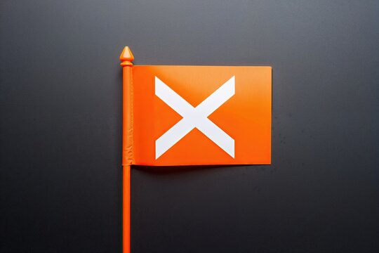 Vibrant Orange Flag Representing Alertness and Awareness