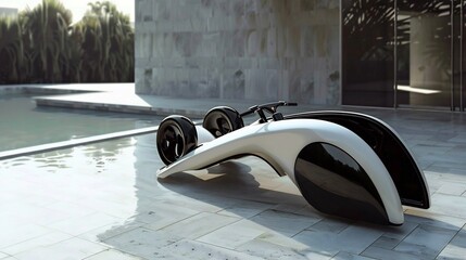 Futuristic personal transport device with sleek design and ecofriendly technology