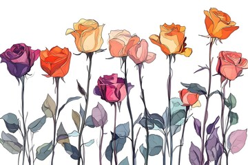 Groovy flower cartoon characters. Funny happy daisy with eyes and smile. flower, watercolor, vector, pink, pattern, floral, texture, spring, bouquet, abstract, painting, style, design, summer, wedding