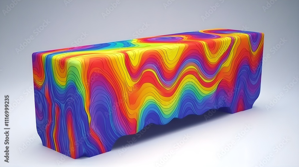 Poster vibrant abstract art display studio setting digital artwork contemporary design close-up view colorf