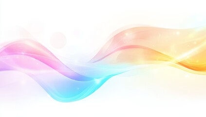 Obraz premium Abstract colorful waves with a white background.