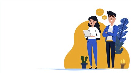 Naklejka premium Business Team Collaboration Illustration | Flat design