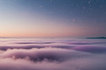 Fototapeta premium Serene Pastel Skies with Glimmering Light and Dreamy Mists