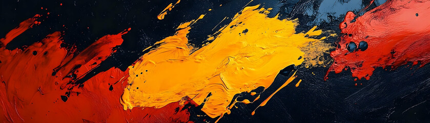 Abstract Orange Red Black Paint Texture