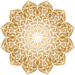 Gold Islamic mandala design element filled vector