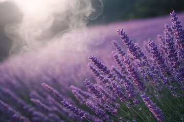 Obraz premium Tranquil Lavender Mist Overlay with Ethereal Glow