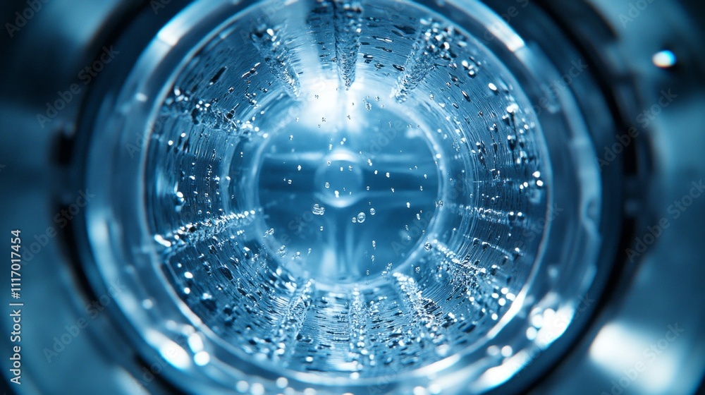 Aufkleber a captivating view showcases bubbles rising through clear liquid, creating a stunning interplay of l