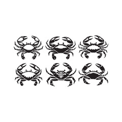 Fototapeta premium set of vector crabs silhouette illustration