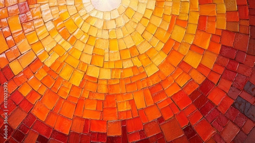 Aufkleber intricate mosaics featuring fiery shades of orange and red create a mesmerizing pattern that draws t