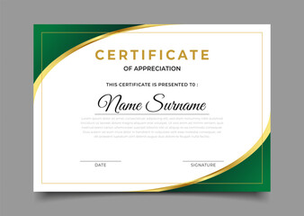 Obraz premium modern green gradient business certificate cover template luxury design