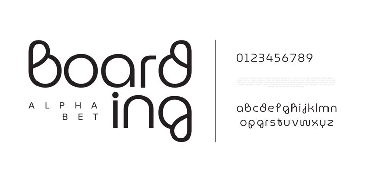 Boarding typography beauty fashion elegant minimalist serif italic fonts decorative wedding vintage retro logos. Minimal luxury font alphabet logo. Vector illustration