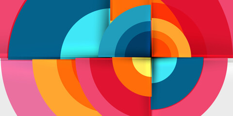 Fototapeta premium Techno circles and semi circles. Vector Illustration For Wallpaper, Banner, Background, Card, Book Illustration, landing page