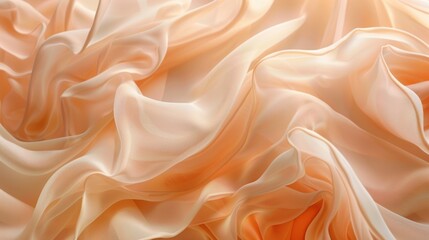 Obraz premium Soft, flowing peach-colored fabric draped elegantly, creating a serene look.