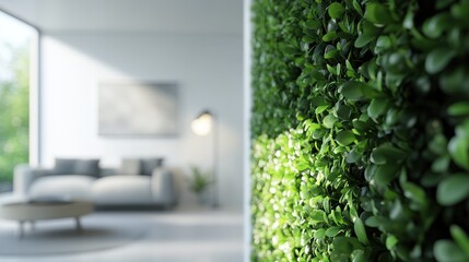 Living Room with Green Wall