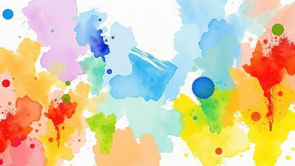 Obraz premium Watercolor rainbow painting with splattered brushstrokes and texture effects, hand crafted, artistic technique