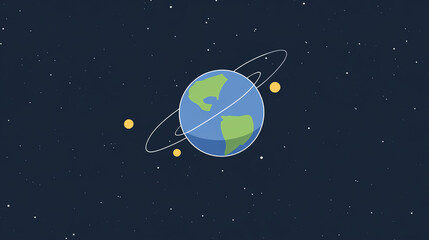 Fototapeta premium Earth axis diagram illustration showing the tilt of the Earth's rotational axis relative to its orbital plane, explaining the cause of seasonal changes and the distribution of sunlight.
