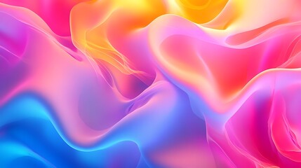 Abstract Gradient Waves with Vibrant Colors and Flowing Design Elements