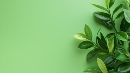 Lush green leaves nature scene image of plants vibrant green environment close-up view freshness and growth