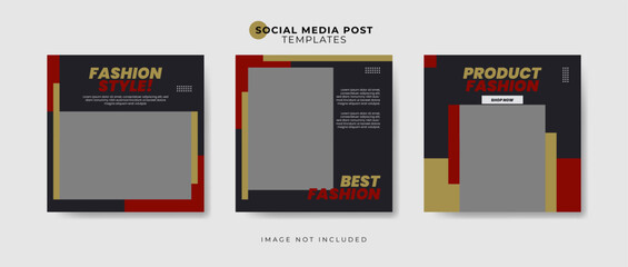 fashion style social media post templates collection
