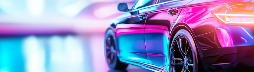 Dynamic car showcase urban street photography vibrant colors side angle modern aesthetics for seo visibility
