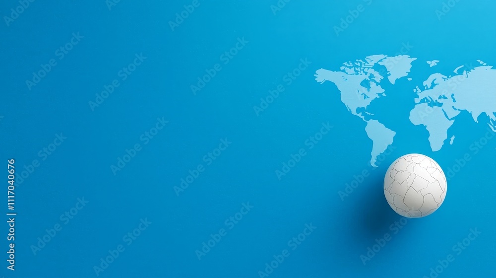 Poster exploring global connectivity world map and globe design digital art minimalist style creative persp