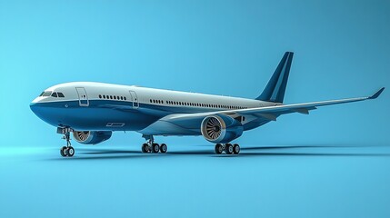 Obraz premium High-Quality Die-Cut Plane Mockup for Passenger Aircraft Branding Needs