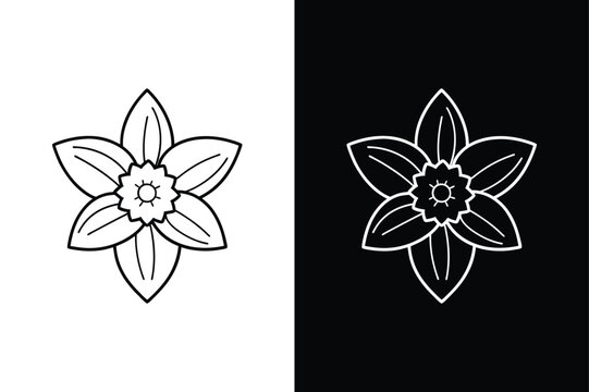Minimalist Daffodil Icon for Easter and Romantic Themes