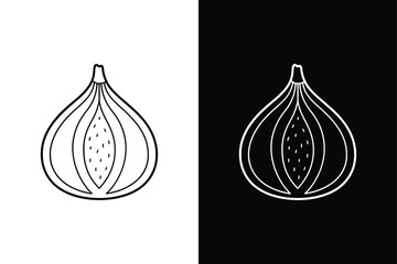 Minimalist Fig Line Art. High-Quality Thin Line Icon Collection