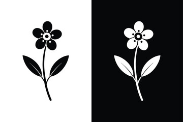 Minimalist Forget-Me-Not Flower Icon. Modern Vector Illustrations